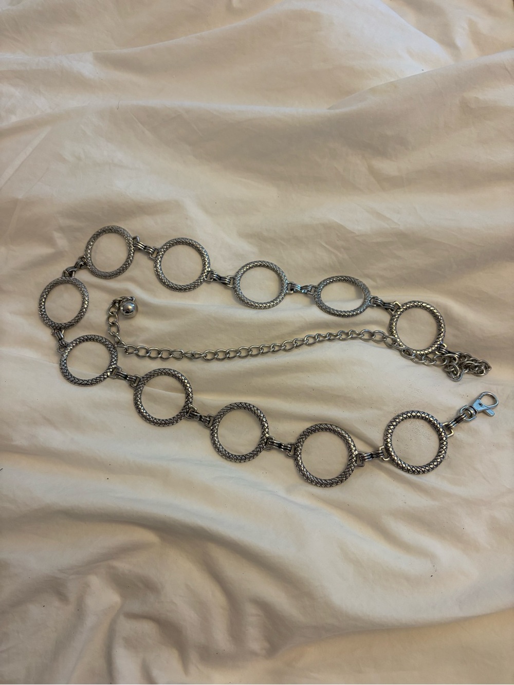 VTG Silver Tone Circle Link Women's Belt